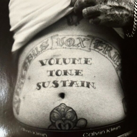 Photograph Print Janine Gordon Signed 20x24" B/W Torso Man Men Tattoo Biohazzard - Picture 1 of 4